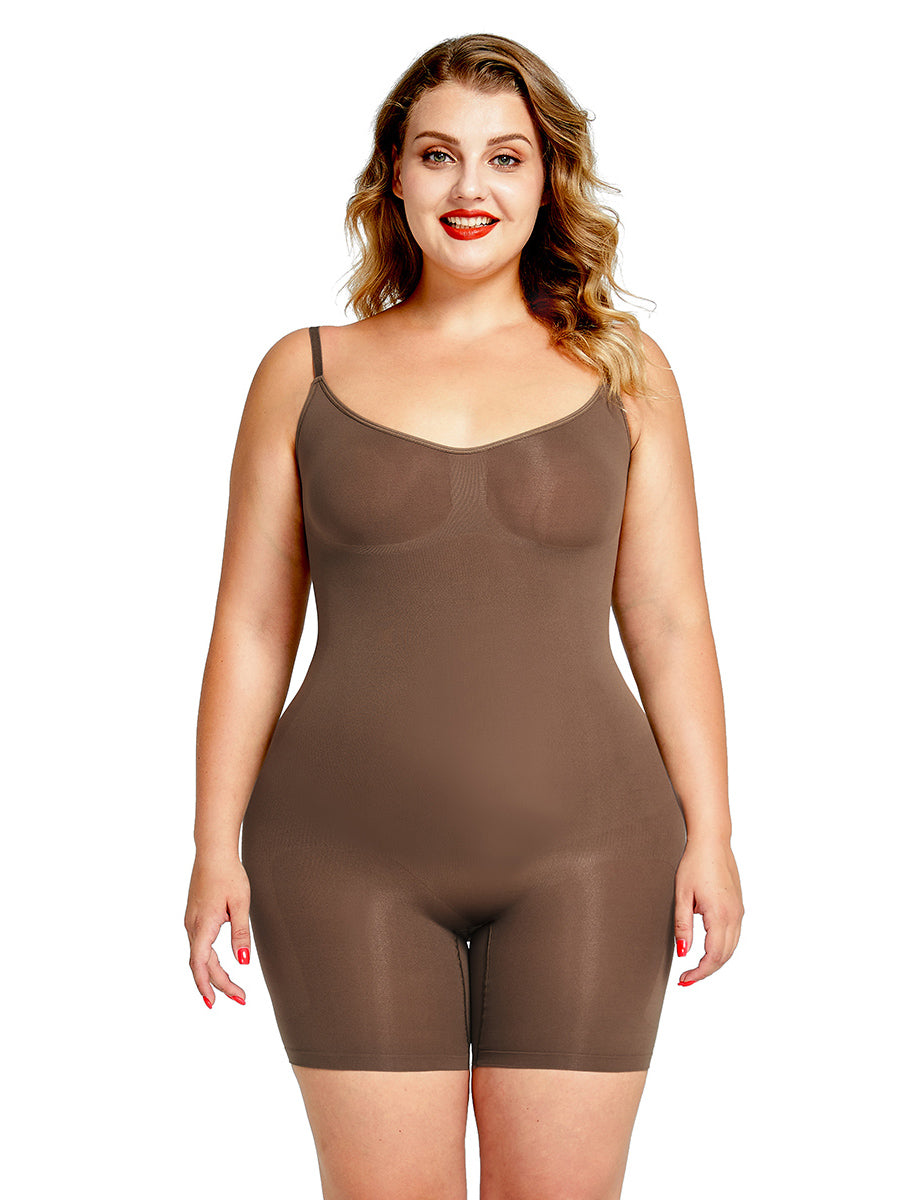 Soo Slick Second-Skin Sculpting Adjustable Strap Bodysuit Short